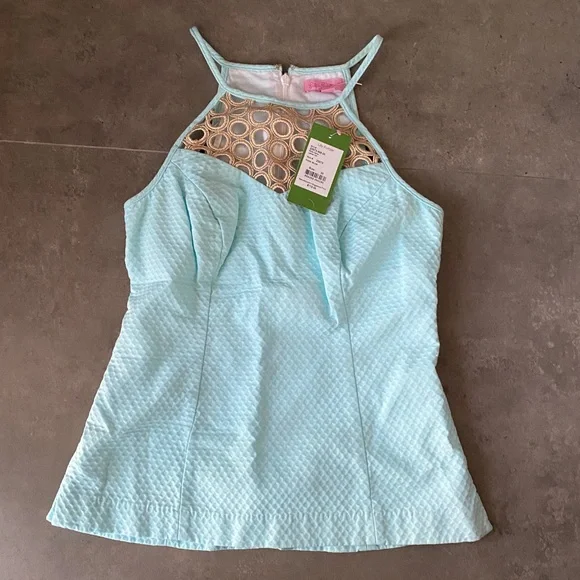 Lilly Pulitzer Larina Top in Pool Blue - Picture 3 of 8
